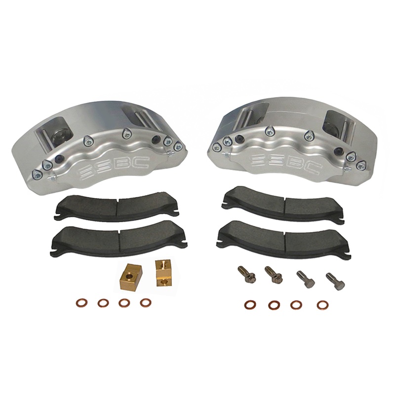 American Made V6-Barbarian 6 Piston Direct Fit Aluminum Billet Front Caliper Upgrade Kit. Clear A193-2