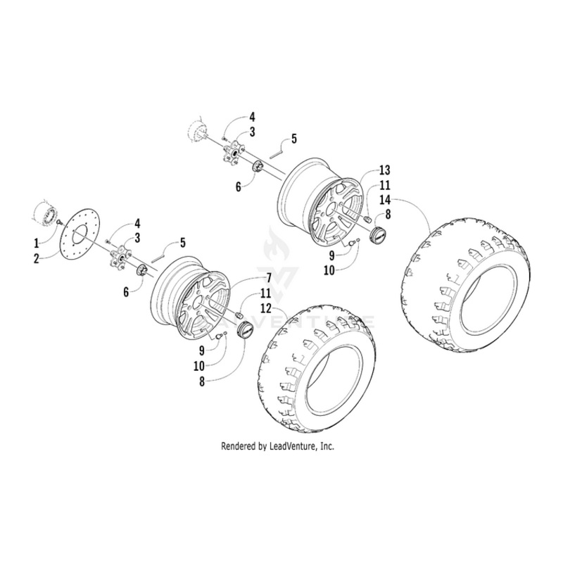 Wheel,Front –  Aluminum (14X6.5) By Arctic Cat