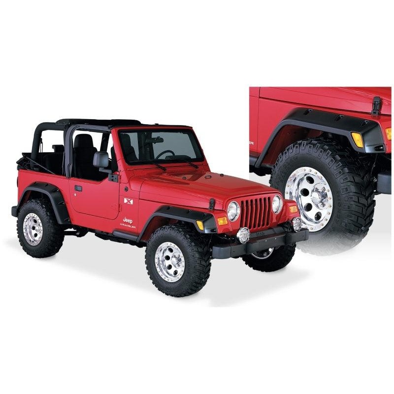Bushwacker 97-06 Jeep TJ Pocket Style Flares 4pc – Black