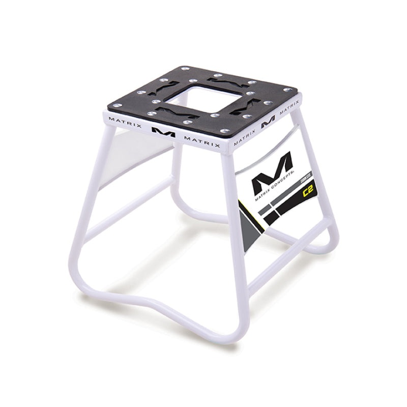 Matrix Concepts C2 Mini Steel Stand with Nameplate – White