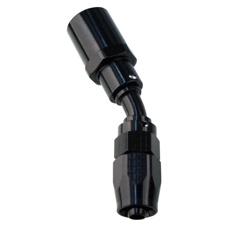 Fragola -12AN Male Rad. Fitting x 45 Degree Pro-Flow Hose End – Black