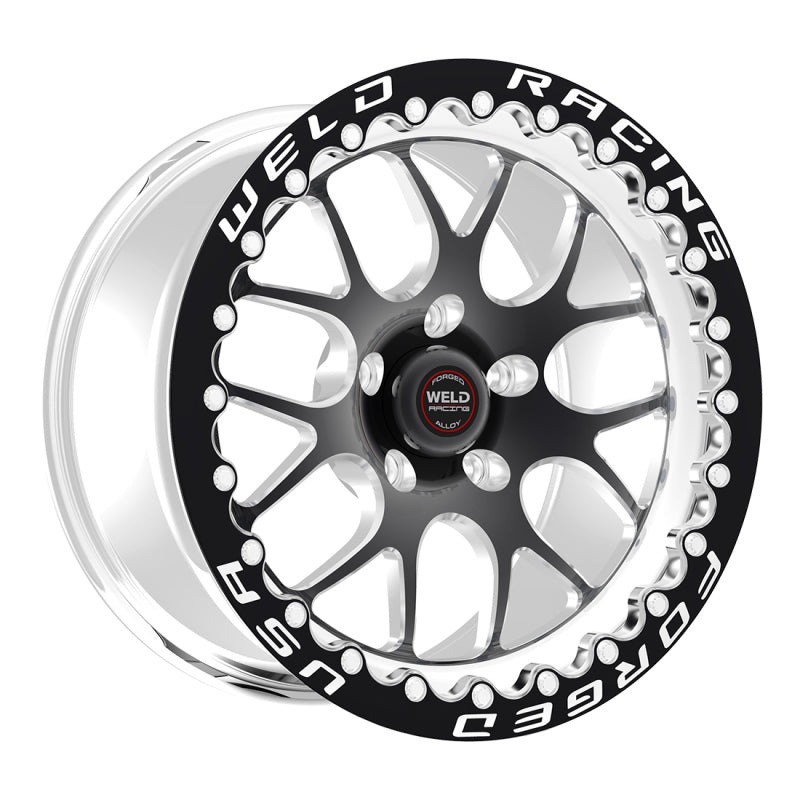 Weld S77 HD 17×11 / 6×5 BP / 7.4in. BS Black Wheel (HD Low Pad) – Black Single Beadlock MT