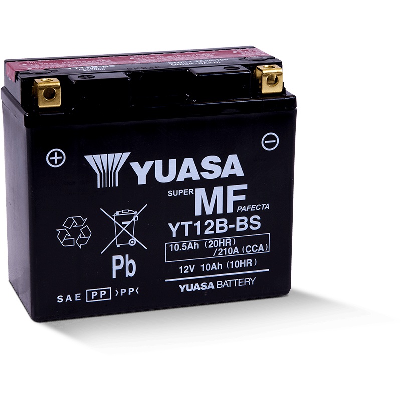 Yuasa YT12B-BS Maintenance Free 12 Volt AGM Battery (Bottle Supplied)
