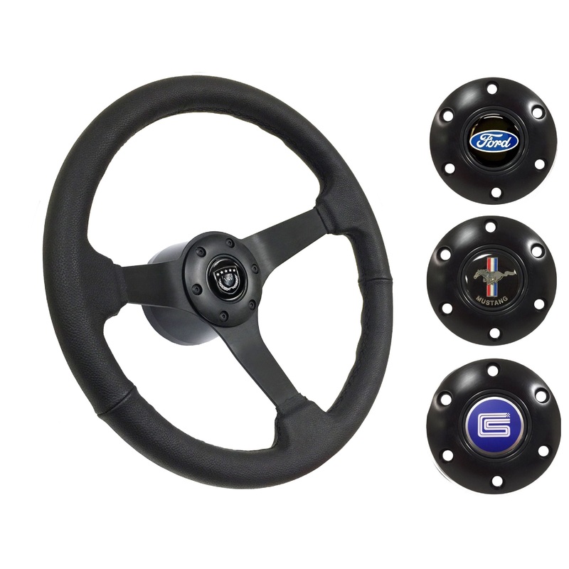1964.5 Ford Mustang Steering Wheel Kit | Black Leather
