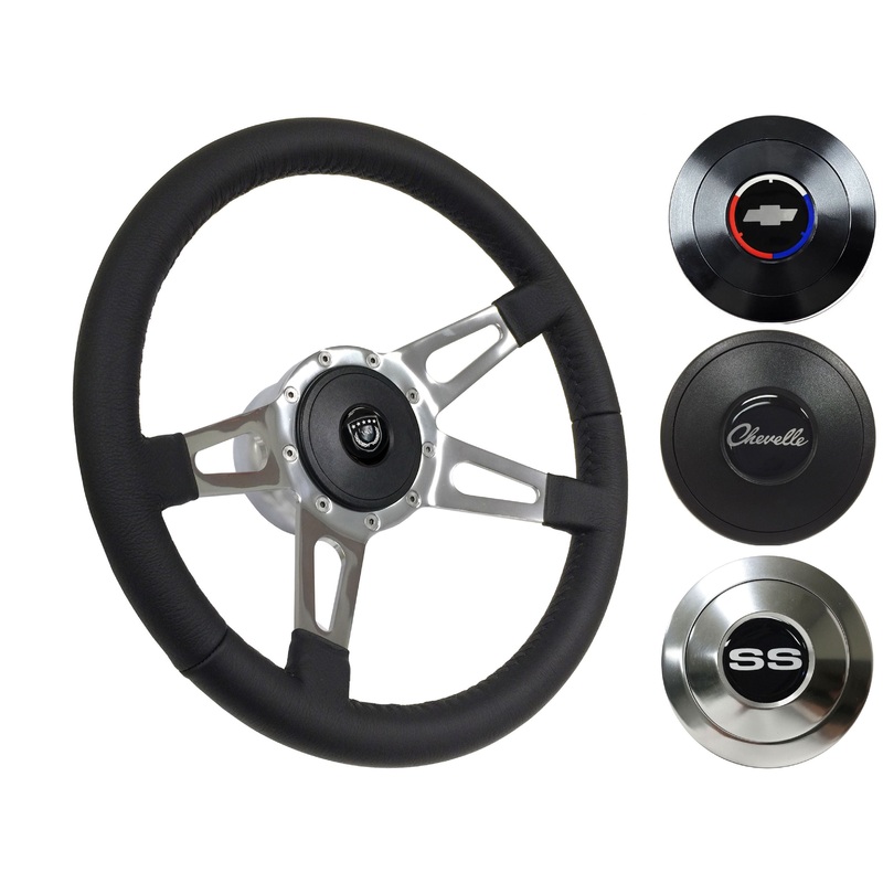 1969-77 Chevelle Steering Wheel Kit | Black Leather | ST3070