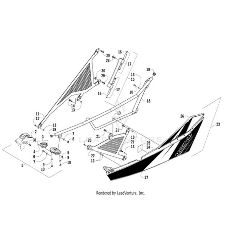 Door W/Decals-Vr-Right (Inc. 24 And 26-77) by Arctic Cat