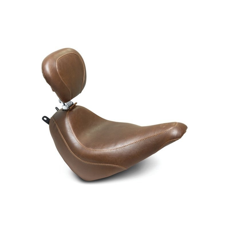 Mustang 18-21 Harley Heritage Classic, Deluxe Wide Tripper Solo Seat w/Driver Backrest – Brown