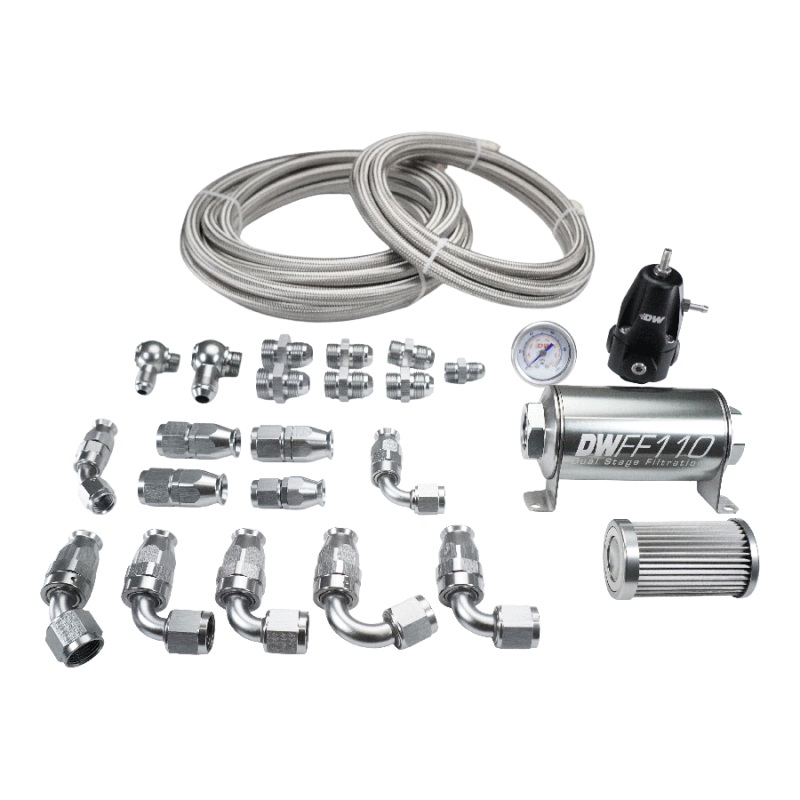 Deatschwerks X2 Series Pump Hanger -8AN Feed w/ -6AN Return PTFE Plumbing Kit for 92-00 Honda Civic