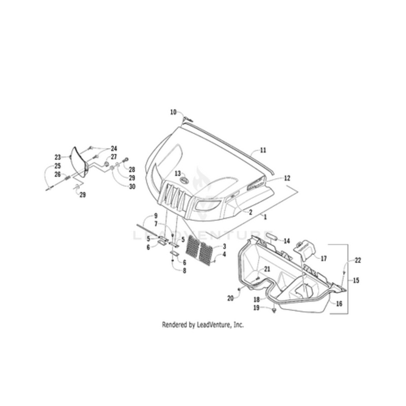 Hood – Assembly Orange (Inc. 2) by Arctic Cat