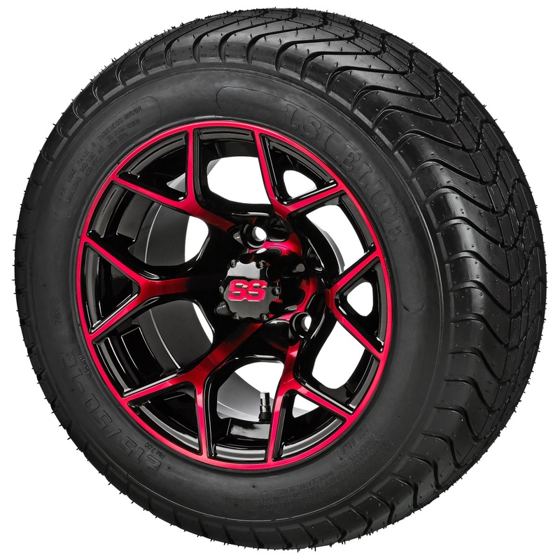 LSI 12″ Ninja Black & Red Wheel and Low Profile Tire Combo