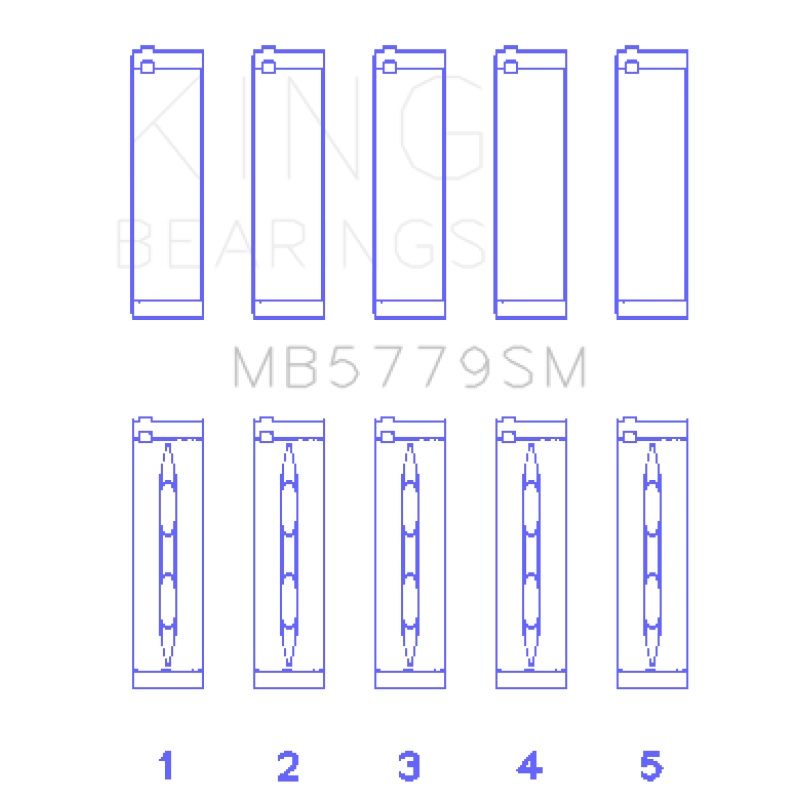 King Audi CDAA/CDHA/CDHB/CDAB Main Bearing Set (Set of 5) – Size STD