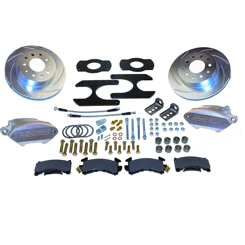 American Made Sport R1 Billet Aluminum Rear Drum to Disc Brake Conversion Kit W/Rotors. Clear A125-30