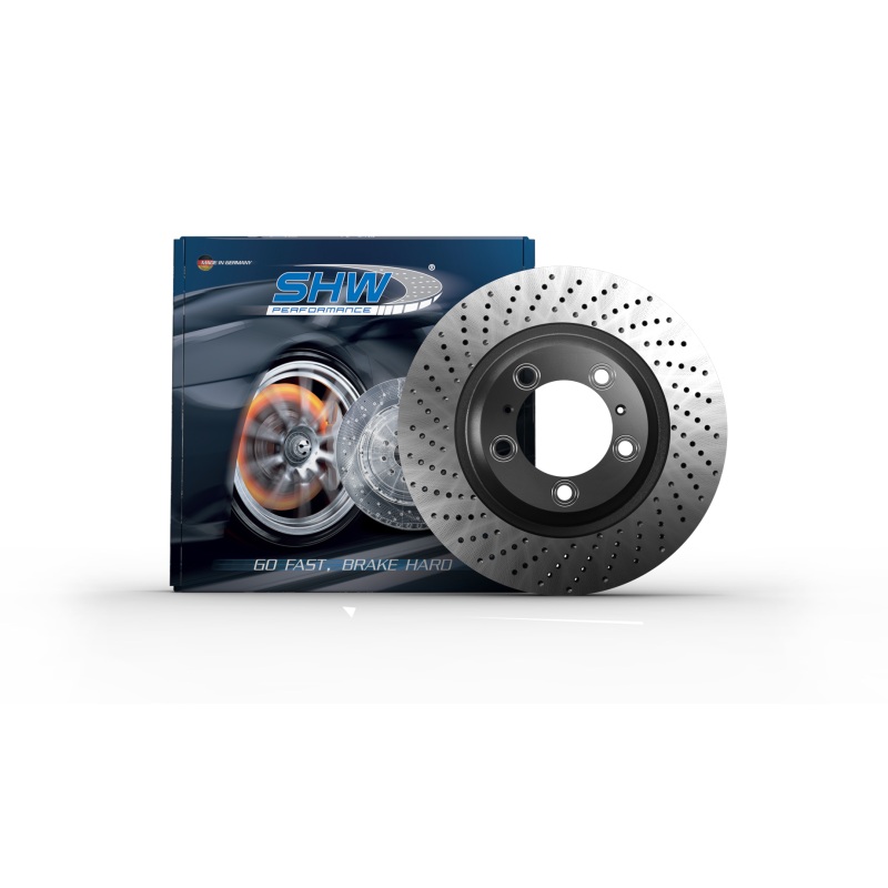 SHW 13-16 Porsche Boxster 2.7L w/o Ceramic Brakes Left Front Drill-Dimp MB Brake Rotor (98135140101)