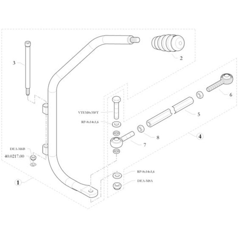 1. 10.6569.00 Birel Gearbox Lever Assembly Z32