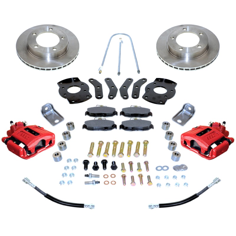 New Direct Fit Jeep CJ7 Rear Drum to Disc Brake Conversion Kit W/Parking Brake. Red A130R