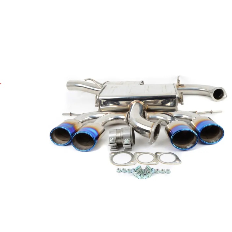 Invidia 14+ Volkswagen Golf-R Q300 Quad Oval Titanium Burnt Tips Cat-back Exhaust