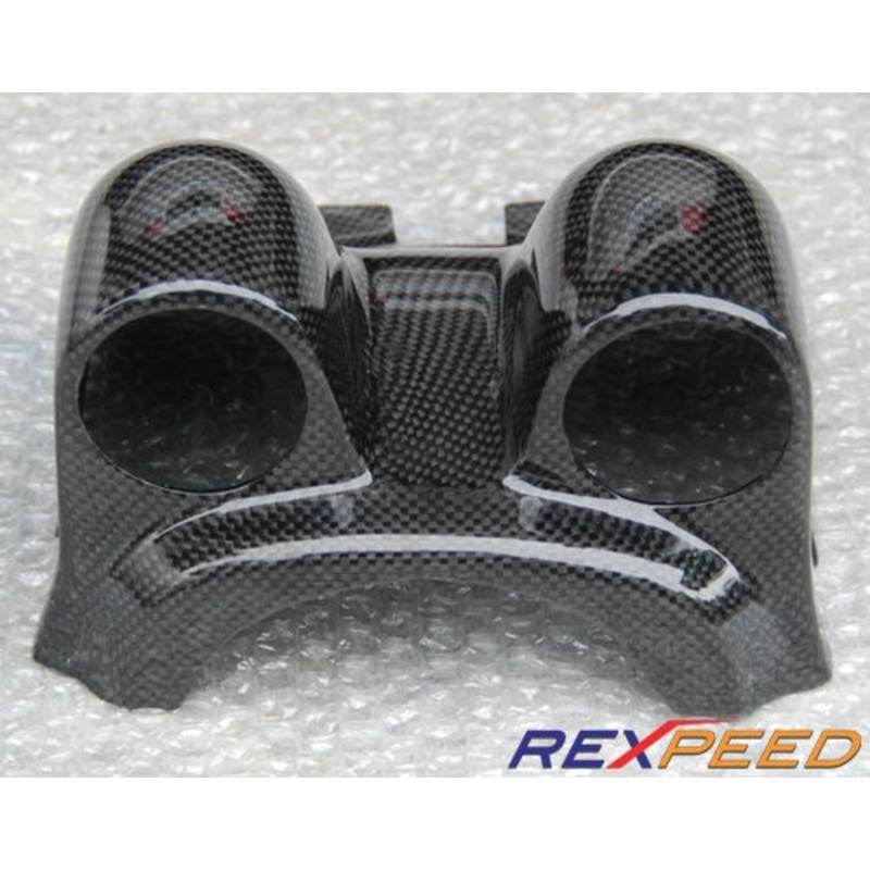 Rexpeed Carbon Fiber Steering Wheel Gauge Pod Dual Mitsubishi EVO 7-9 2001-2007 | R66