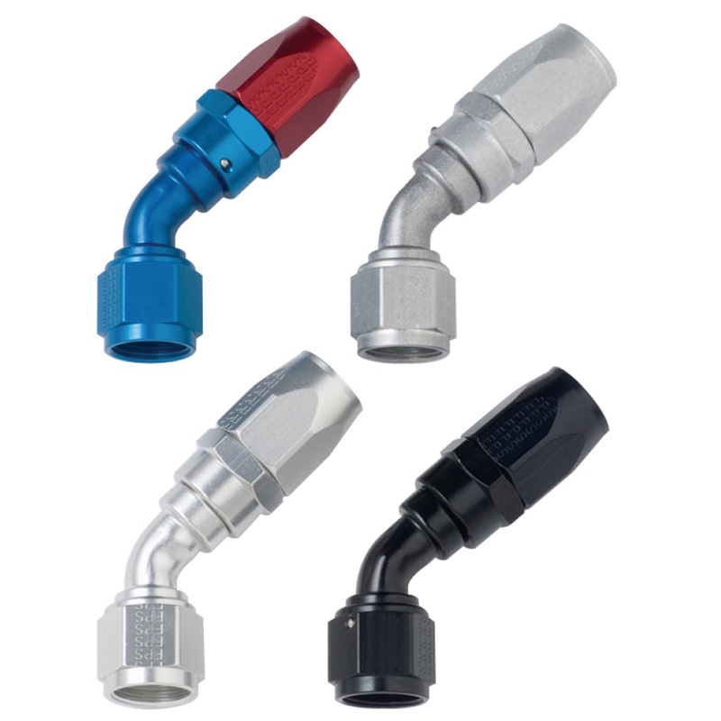 Fragola -8AN x 45 Degree Power Flow Hose End – Black