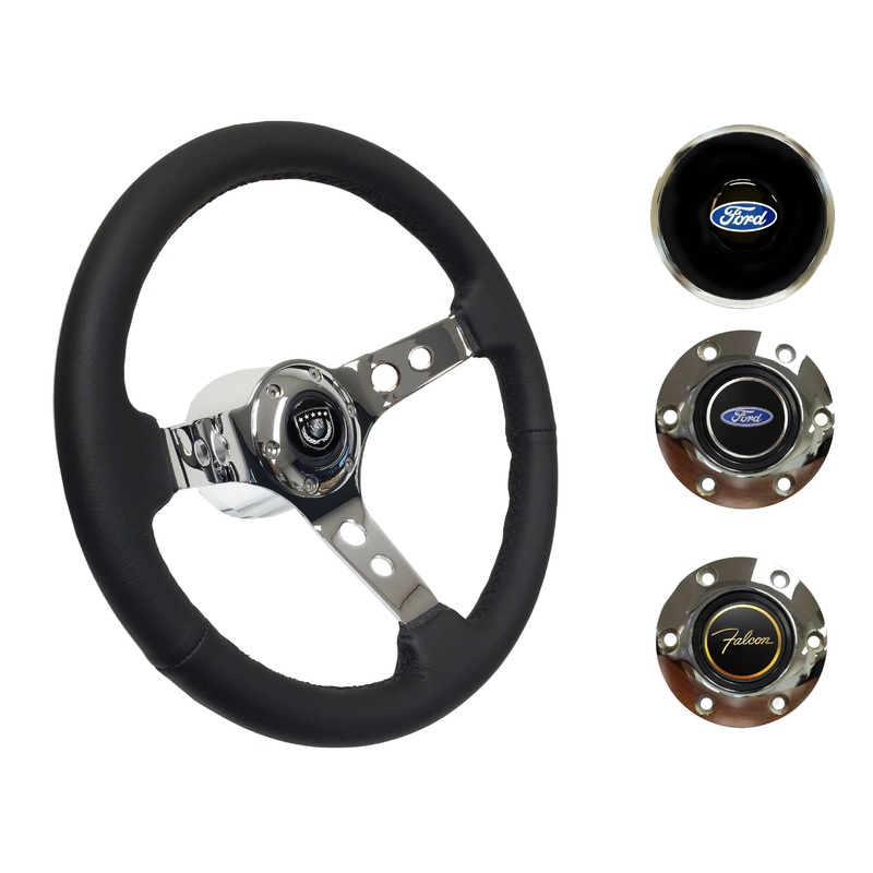 1970 Ford Falcon Steering Wheel Kit | Black Leather | ST3095