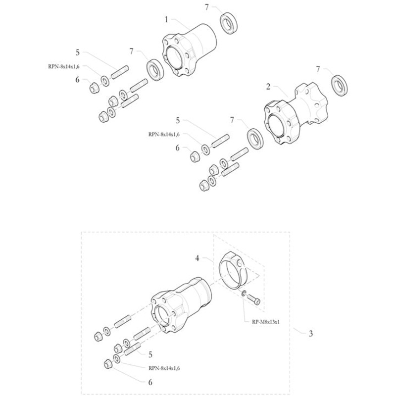 6. 40.6257.00 Birel Flanged Lock Nut M8