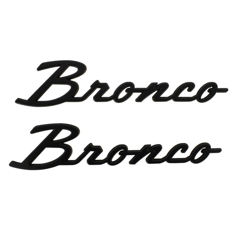 Ford Racing 2021+ Bronco Classic Script Fender Badges – Matte Black (Pair)