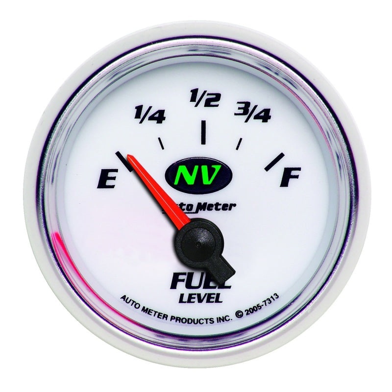 Autometer NV 2-1/16in 0 Ohms – Empty To 90 Ohms – Full Electric Fuel Level Gauge