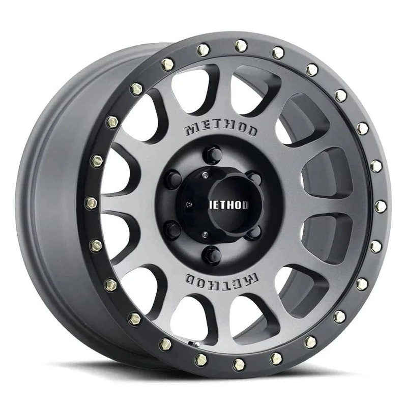 Method Race Wheels MR305 17″ 5×150 Titanium w/ Matte Black Lip