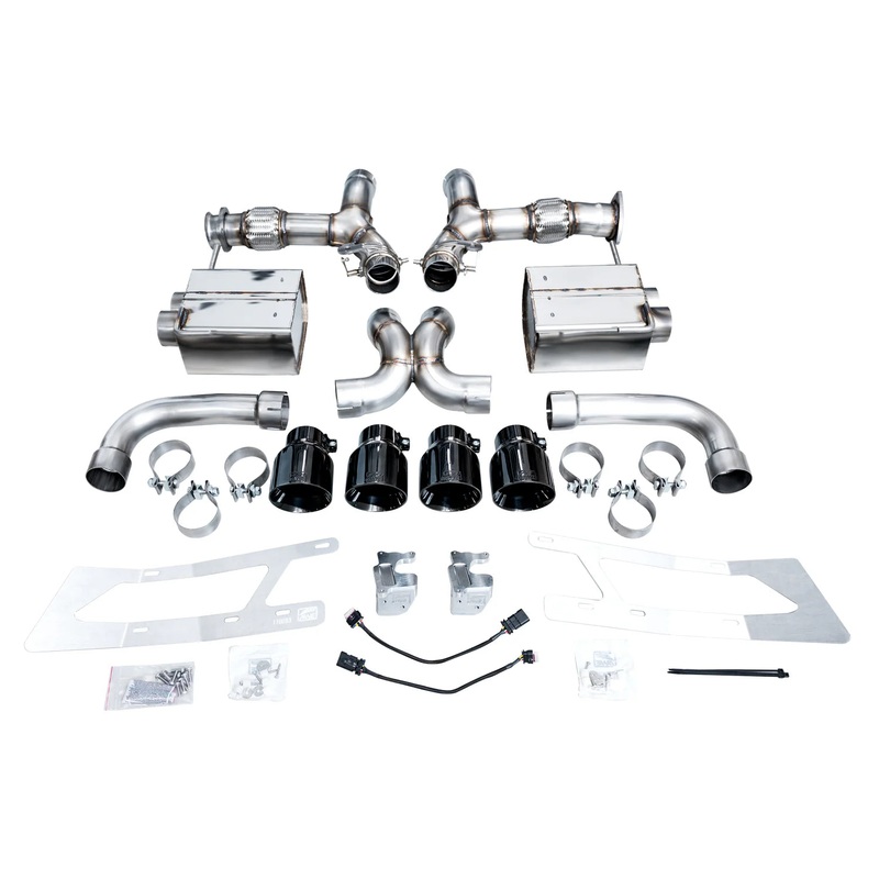 AWE 2023 C8 Corvette Z06 SwitchPath Cat-Back Exhaust – Diamond Black Tips