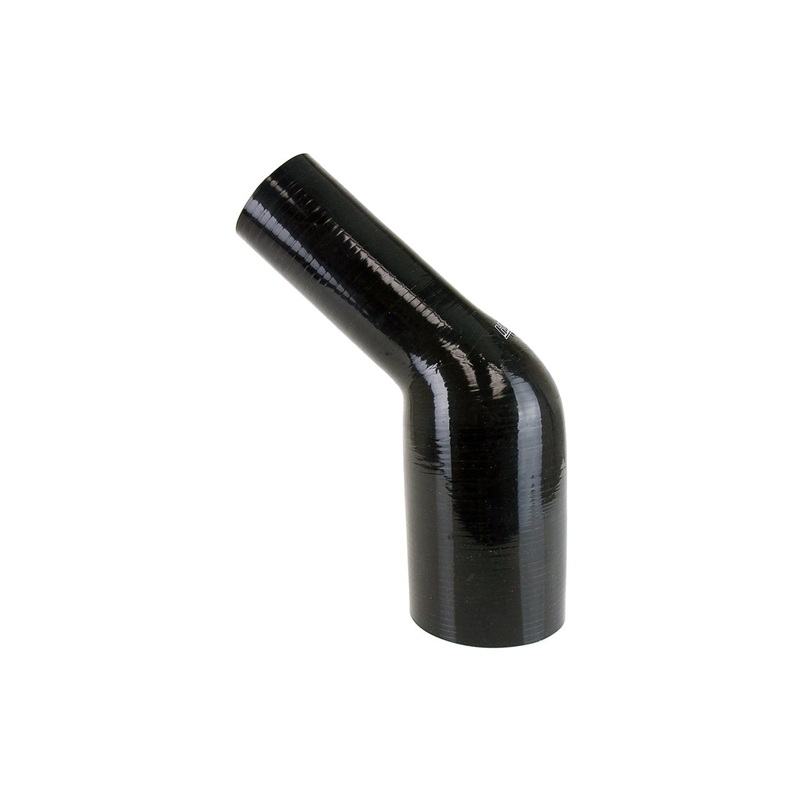 HPS 2-3/8″ – 2-9/16″ 4-ply Reinforced Silicone 45 Elbow Reducer Coupler | Universal (HTSER45-238-256-BLK)