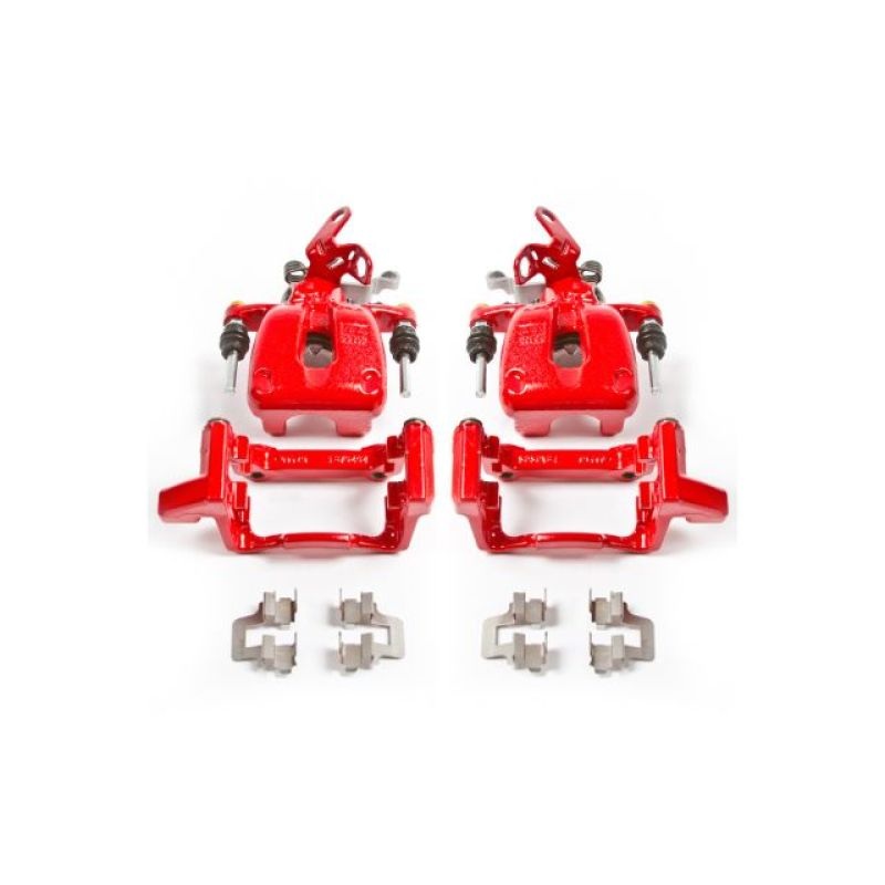 Power Stop 08-09 Audi A3 Rear Red Calipers w/Brackets – Pair