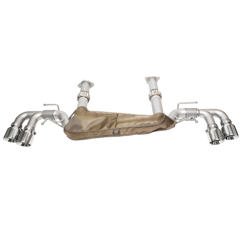 SOUL 20+ Chevrolet C8 Corvette Performance Rear Exhaust – 4in Slash Cut Tips – Polished Chrome