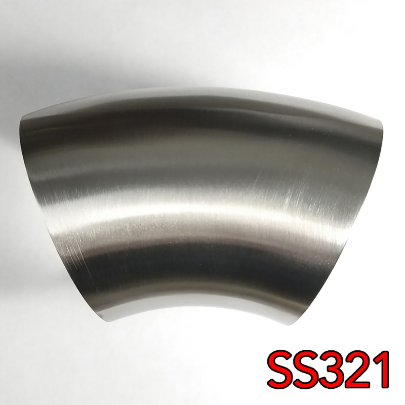 Stainless Bros 2in SS321 45 Degree Mandrel Bend Elbow 1D – 16GA/.065in Wall – No Leg