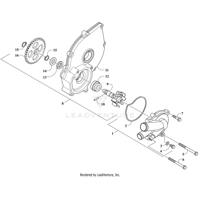 Water Pump Assy, L Cover By Arctic Cat