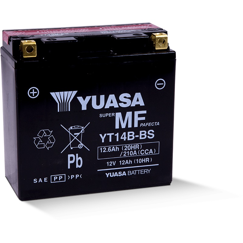 Yuasa YT14B-BS Maintenance Free 12 Volt AGM Battery (Bottle Supplied)