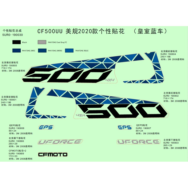 Front RH Decal Cargo Box by CF Moto